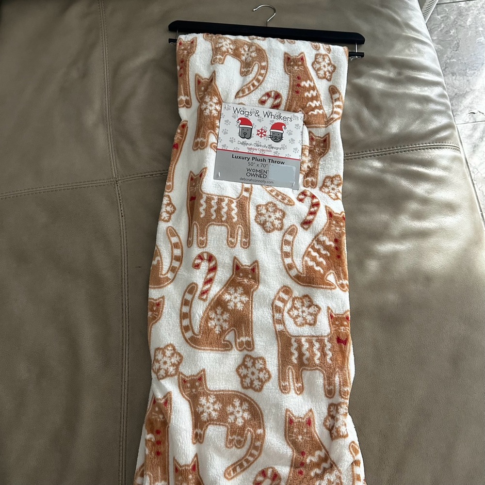 Cat Christmas throw blanket